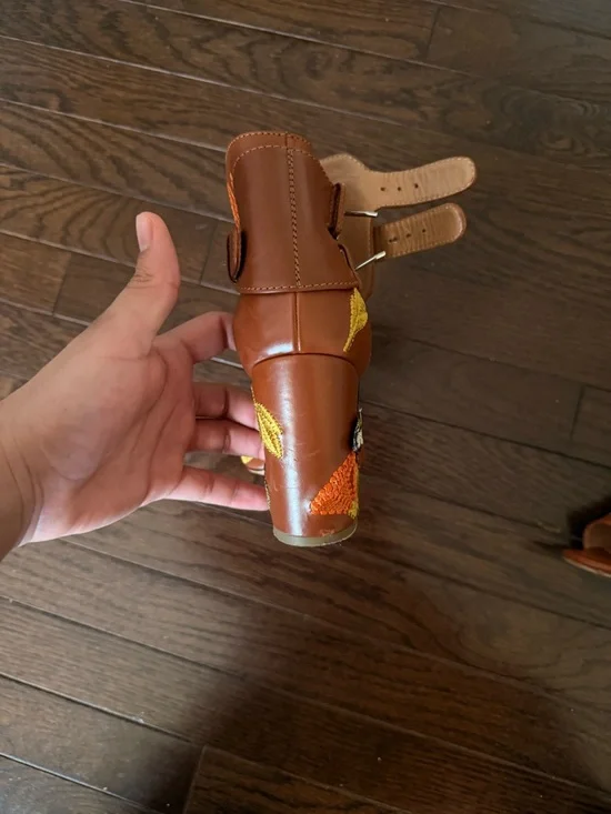 Laurence Dacade Brown Leather Floral Sandals Size 37 - Picture 7 of 11